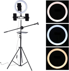 Ring Light Sound Card Tray with Live Microphone Stand | Adjustable Threaded Clamp Clip | Tripod Bracket Accessories with Mobile Phone Holder Nawazia