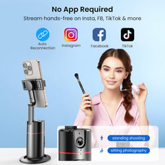 Tripod with Fill Lights – Smart 360° Rotation, Gesture Control, Detachable Remote, and Adjustable Lighting for Vlogging and Live Streaming Nawazia