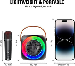 All-In-One Karaoke Machine | Bluetooth Speaker with UHF Wireless Microphones & LED Disco Ball Lights Nawazia