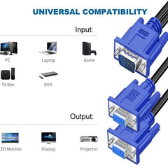 Dual VGA Splitter Cable: 1 Male to 2 Female Adapter for Dual Monitor Screen Duplication, High-Quality VGA Y Cable for PC, Laptop, Nawazia