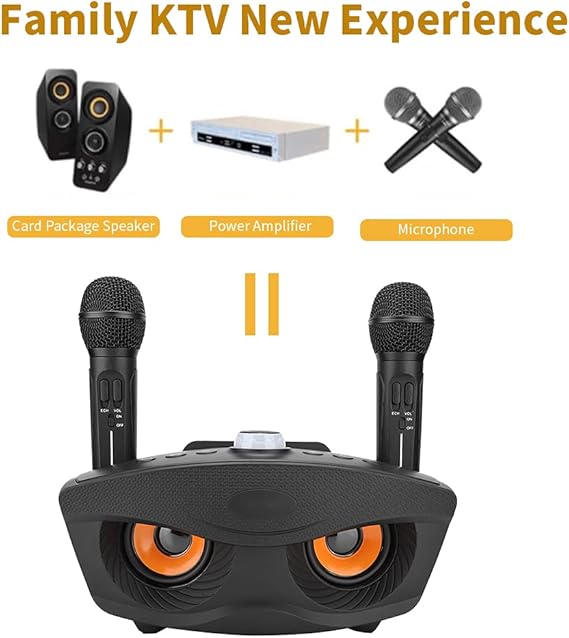 Wireless Bluetooth Speaker with Dual Microphone Set | Portable Karaoke System for Home, Parties & Events Nawazia