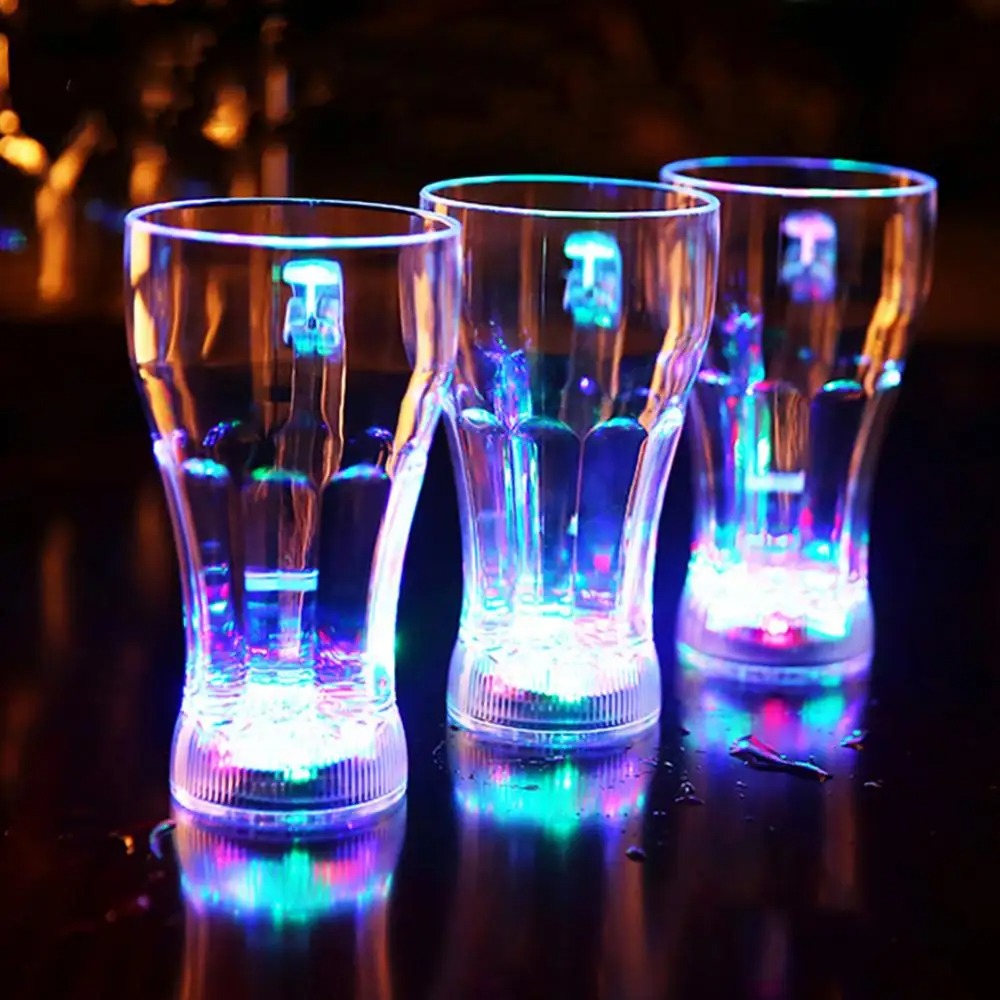 Acrylic LED Flashing Color-Changing Glass | Water-Activated Light-Up Beer Mug & Whiskey Cup for Parties Nawazia