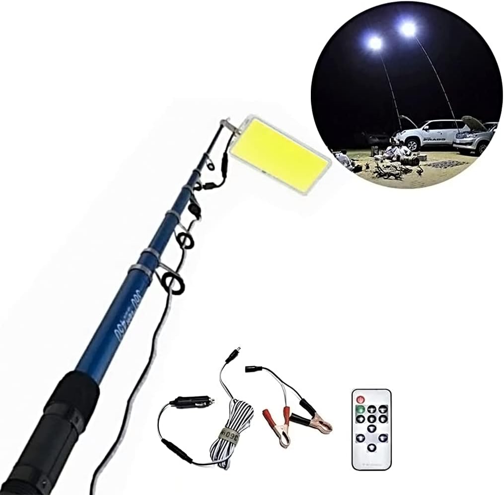 360° Multifunction Outdoor LED Light | 5M Fishing Rod Lamp with IR Remote | 3 Modes | 800W Camping Lantern Nawazia