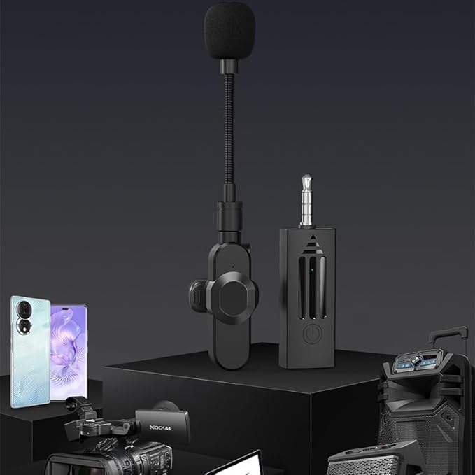 K35D Wireless Microphone – Plug & Play Mini Collar Mic for Vlogging, Streaming & Game Shooting (3.5mm AUX) Nawazia