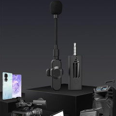 K35D Wireless Microphone – Plug & Play Mini Collar Mic for Vlogging, Streaming & Game Shooting (3.5mm AUX) Nawazia