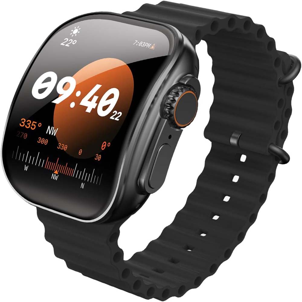 TC41 Curve Smartwatch - 2.01" AMOLED Display, AI Assistant, Bluetooth Calls, Wireless Charging, IP68 Waterproof, Fitness Tracker in Sleek Black Design Nawazia
