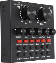 V8 Sound Card for Live Streaming – Voice Changer & Mixer with 1200mAh Battery Nawazia
