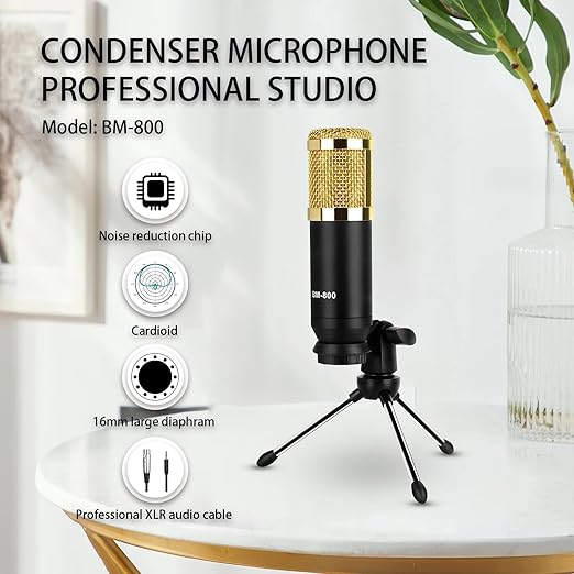 Ultimate Podcasting Ensemble – V9 Mixer, BM800 Mic & Sound Card for Pro-Quality Audio Nawazia