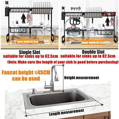 Over Sink Kitchen Shelf Organizer | 65/85cm Stainless Steel Dish Drying Rack & Storage Holder | Space-Saving Kitchen Essentials Nawazia