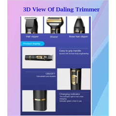 3-in-1 Professional Hair Clippers for Men - Electric Hair Clipper, Nose Trimmer, and Eyebrow Grooming Kit with Durable Stainless Steel Design