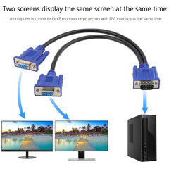 Dual VGA Splitter Cable: 1 Male to 2 Female Adapter for Dual Monitor Screen Duplication, High-Quality VGA Y Cable for PC, Laptop, Nawazia