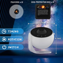 Galaxy Projector – 360° Rotation Star Projector with 13 Replaceable Galaxy Discs, Adjustable Brightness, Ideal for Kids & Adults, UAE Dubai Nawazia