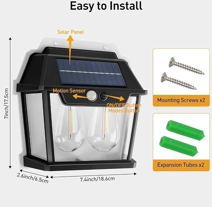 Solar Wall Lights 2023 | Modern LED Wall Sconces with Motion Sensor & Dusk-to-Dawn Features Nawazia