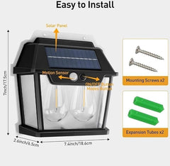 Solar Wall Lights 2023 | Modern LED Wall Sconces with Motion Sensor & Dusk-to-Dawn Features Nawazia