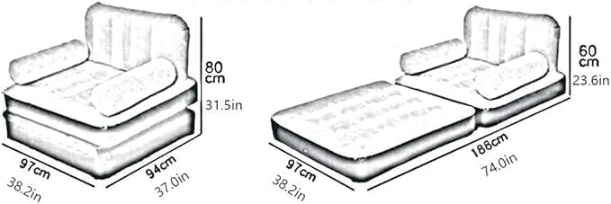 Foldable Inflatable Lazy Sofa Bed | Comfortable Single-Seat for Balcony, Garden, & Outdoor Use Nawazia