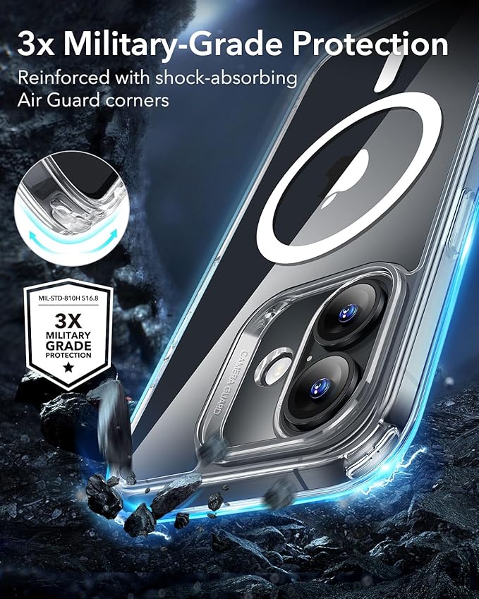 MagSafe-Compatible Magnetic Phone Case for iPhone 16 Series – Military-Grade Protection, Camera Lens Guard & Free Screen Protector Nawazia