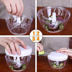 Easy Spin Cutter Hand Chopper | Effortless Manual Food Chopper for Quick Meal Prep Nawazia