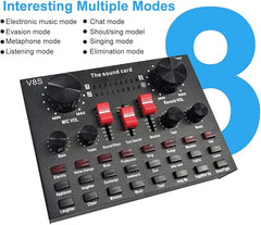 V8S Live Streaming Sound Adapter – High-Quality Audio Interface for Phones and Lap Microphones Nawazia