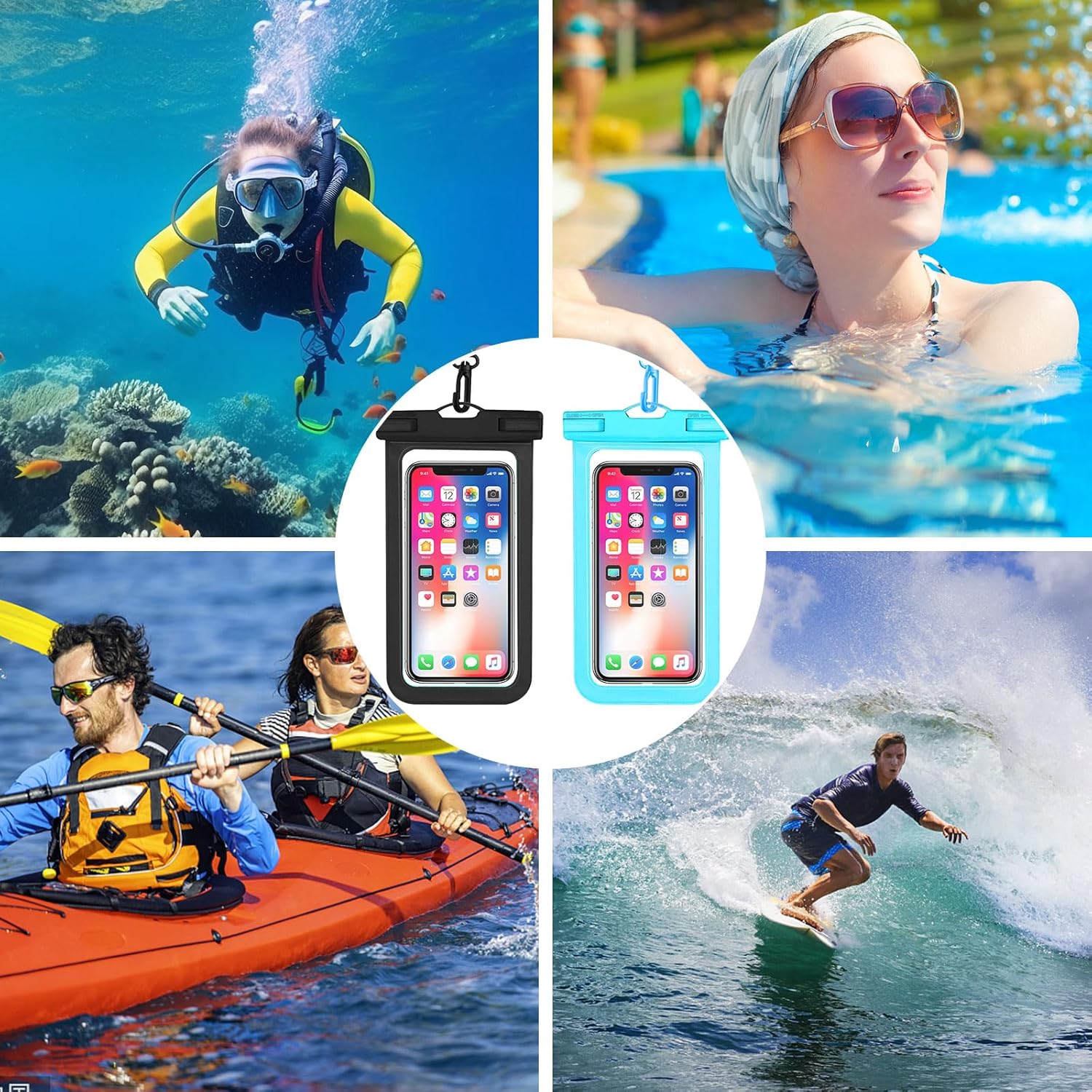 Waterproof Phone Pouch | IPX8 Waterproof Cell Phone Case | Universal Dry Bag for All Mobile Phones | Essential for Beach, Water Sports, & Outdoor Activities Nawazia