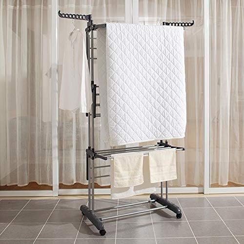 Foldable Rolling Laundry Drying Rack with Adjustable Shelves | Heavy-Duty Stainless Steel Rods | Compact Storage | Space-Saving Design for Apartments, Laundry Rooms & Small Spaces Nawazia