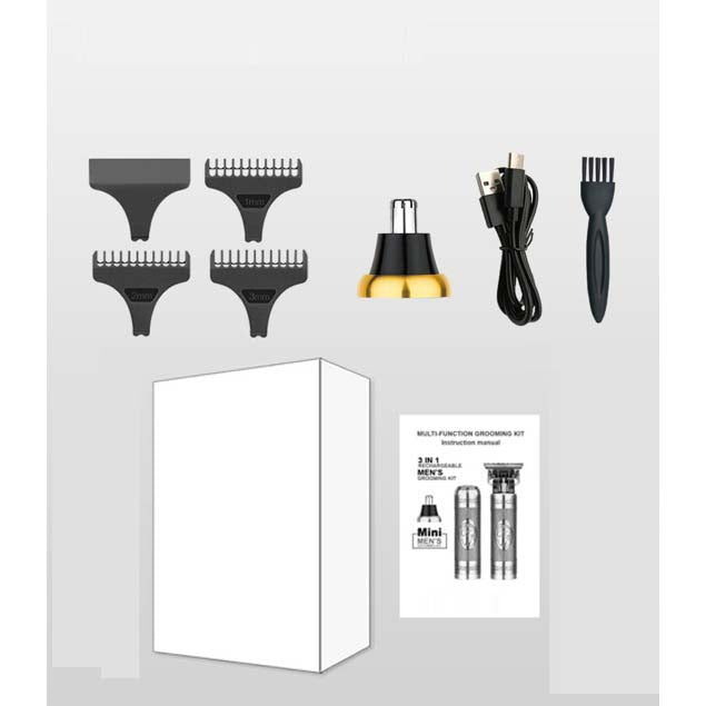 3-in-1 Rechargeable Men's Grooming Kit - Anti-Pinch System, T-Blade, USB Type-C Charging, High-Performance Grooming Tool Nawazia