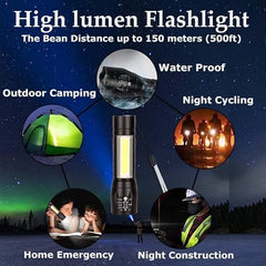 Adjustable Focus Torch Flashlight | Water-Resistant, 5 Modes for Camping & Emergencies Nawazia