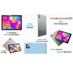 TAB 12 Pro 10.1 Inch Android Tablet – 8GB RAM, 512GB ROM, 5G Dual SIM, IPS LCD, Android 13, Includes Keyboard, Touch Pen, OTG, and Flip Case Nawazia