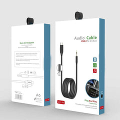 GAC-365 Type-C to 3.5mm Aux Audio Cable | 100cm Plug & Play Audio Cable | Durable Design for Car, Home, & On-the-Go Use | High-Quality Sound Output Nawazia