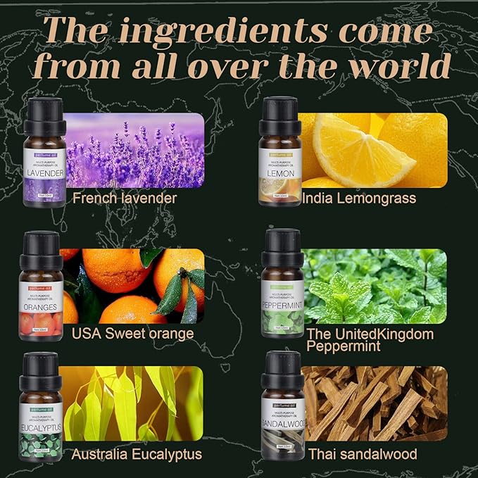 6-Pack Essential Oils Set | 10mL Water Soluble