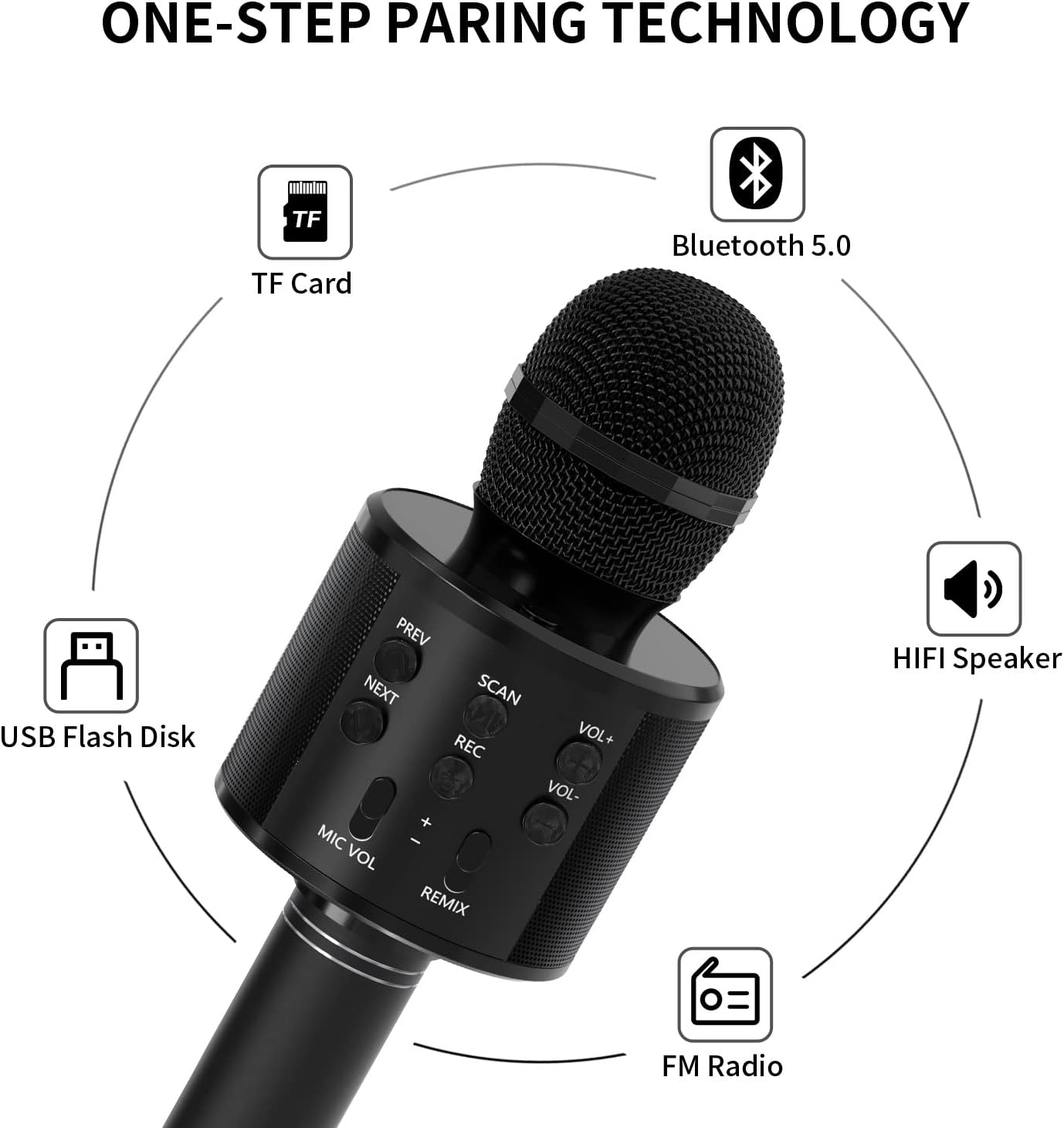 Wireless Karaoke Microphone | Bluetooth & USB Compatible | Fun for All Ages Nawazia