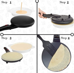 Electric Pancake & Crepe Maker with Auto Power-Off | Non-Stick Hot Plate Cooktop with Automatic Temperature Control Nawazia