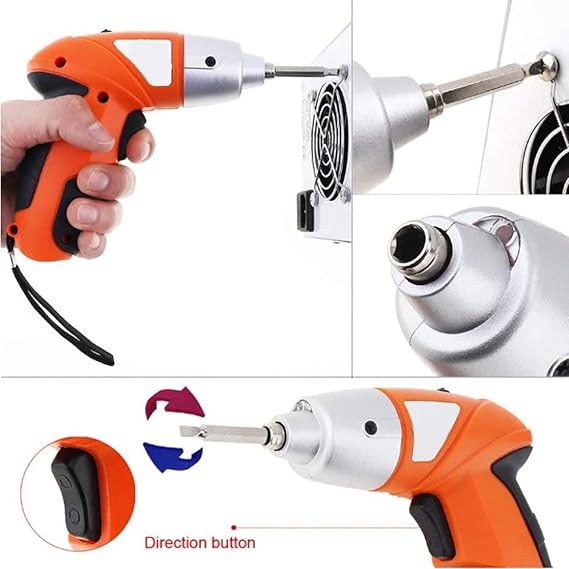 Rechargeable Electric Screwdriver | Cordless Screwdriver with Dual LED Light | 3.6V 1300mAh Li-ion Compact Tool Nawazia