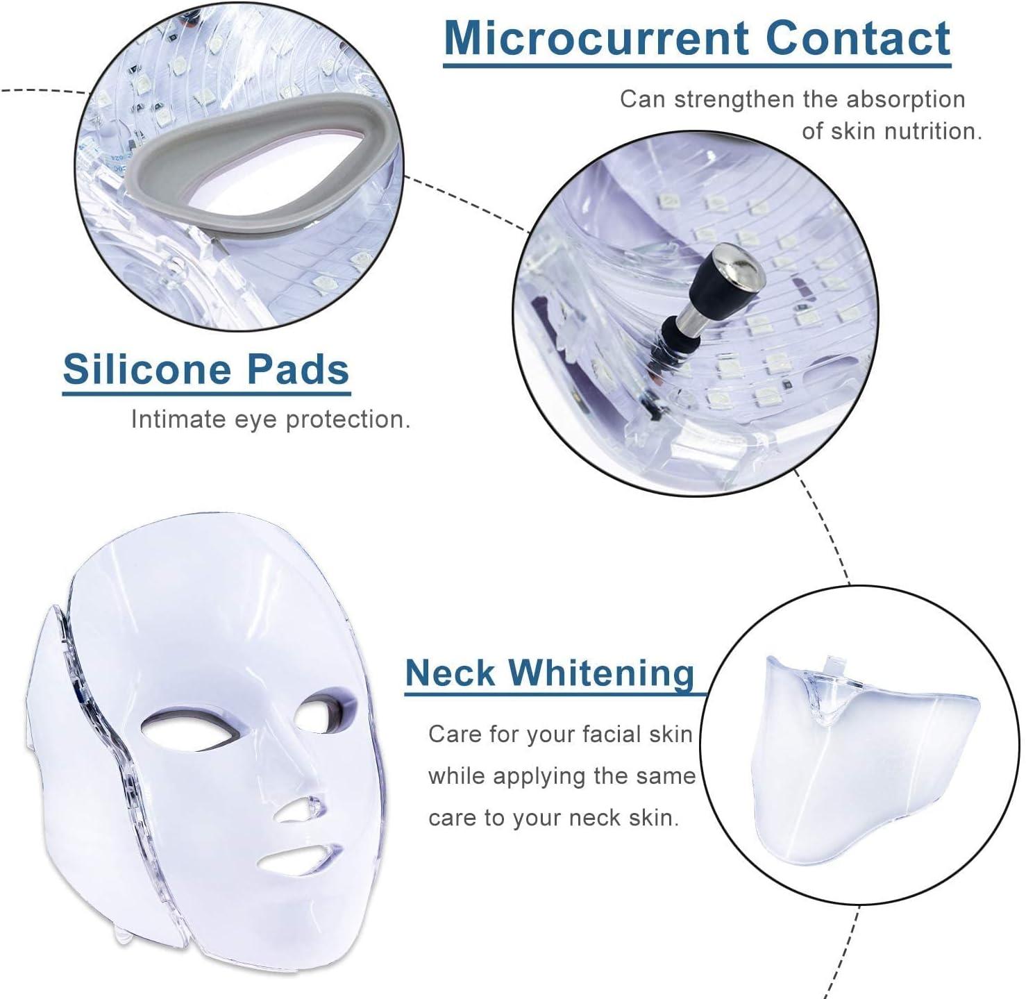 7-LED Whitening Face Mask | Advanced Optical Therapy for Radiant Skin | Available in White & Black Nawazia