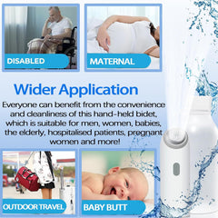 Electric Portable Bidet Sprayer – USB Rechargeable, High-Pressure Hygiene Solution with 400mL Large Bottle for Travel, Postpartum, and Baby Cleaning Nawazia