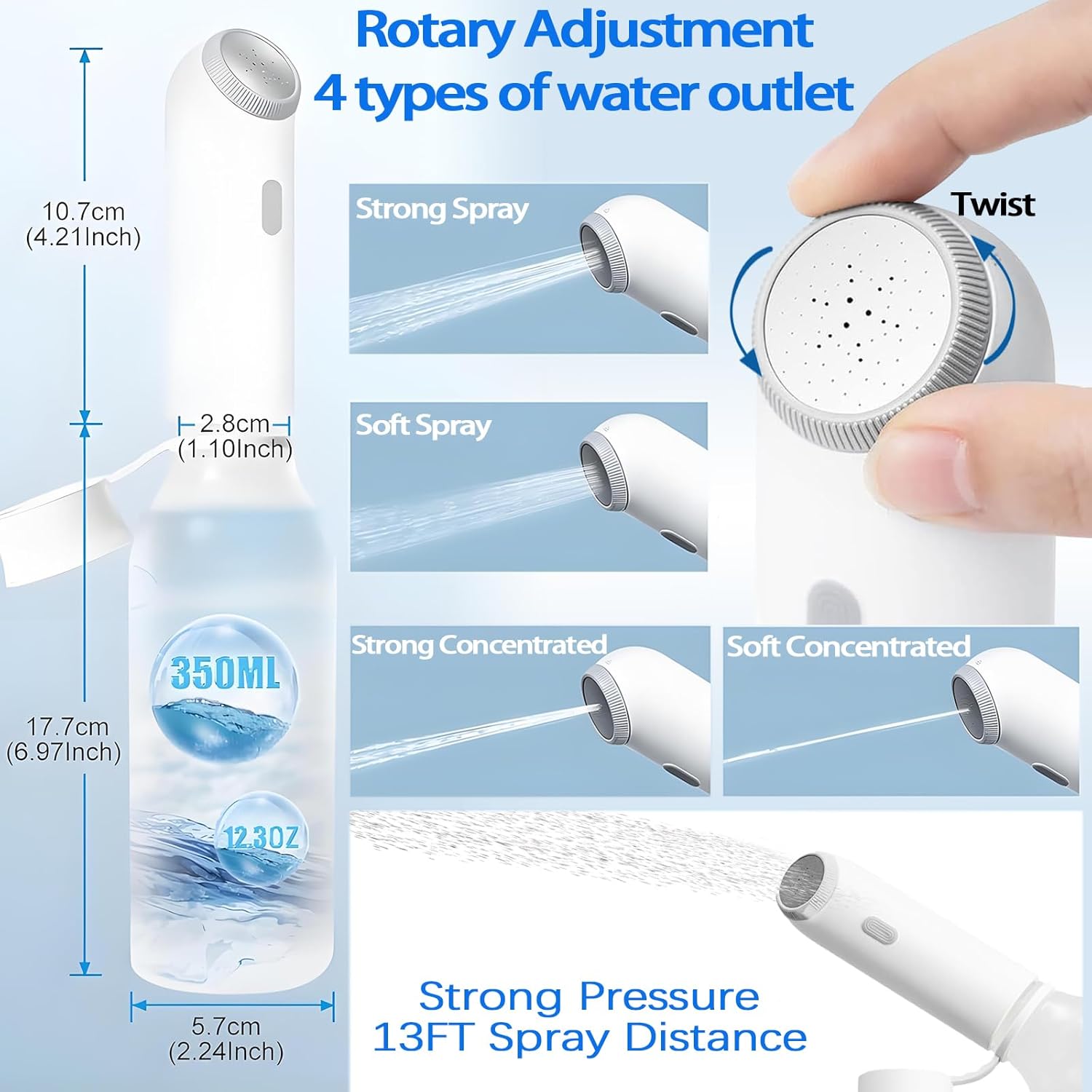 Electric Portable Bidet Sprayer – USB Rechargeable, High-Pressure Hygiene Solution with 400mL Large Bottle for Travel, Postpartum, and Baby Cleaning Nawazia