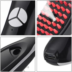 Electric Scalp Massage Comb - LED Light, 3 Vibration Modes, Rechargeable Hair Growth & Stress Relief Tool Nawazia