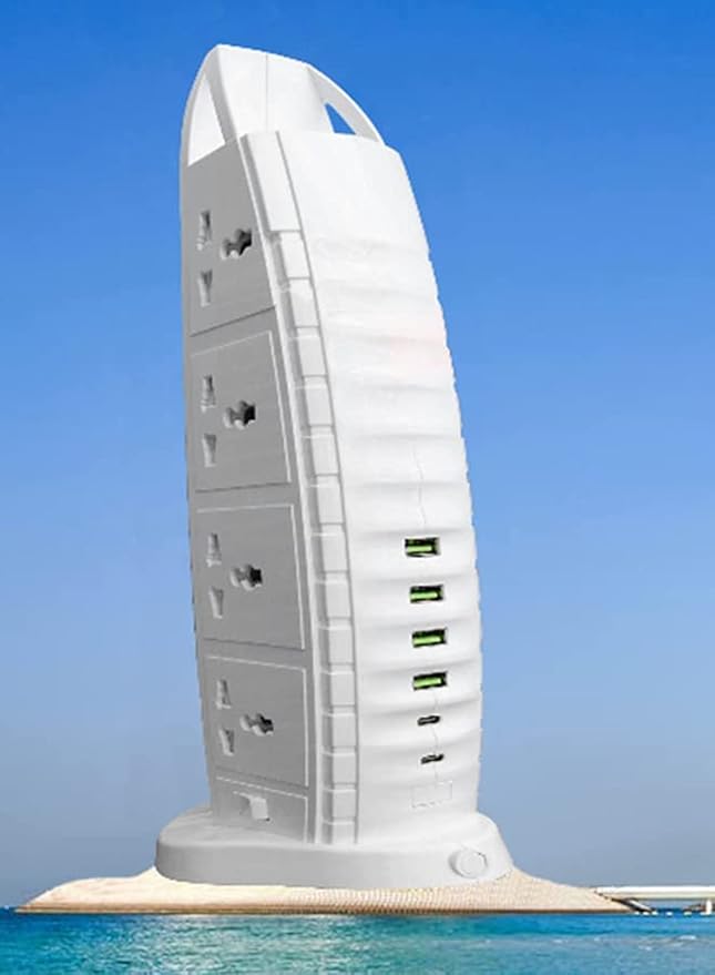Sailboat Shape Tower Extension Lead with Type C Fast Charging Ports Nawazia