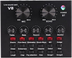 V8 Sound Card for Live Streaming | Bluetooth Voice Changer with Effects & 1200mAh Battery Nawazia