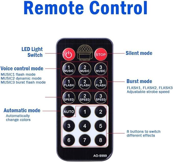 LED Disco Lights Party Lights | Rotating Crystal Magic Ball for Vibrant Celebrations Nawazia