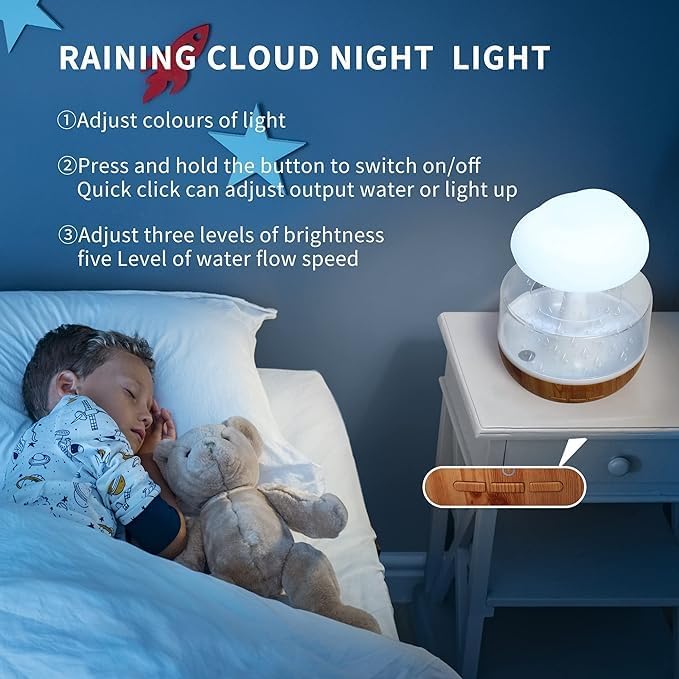 Raining Cloud Night Light Aromatherapy Diffuser | Sleep Aid & Relaxation Nawazia