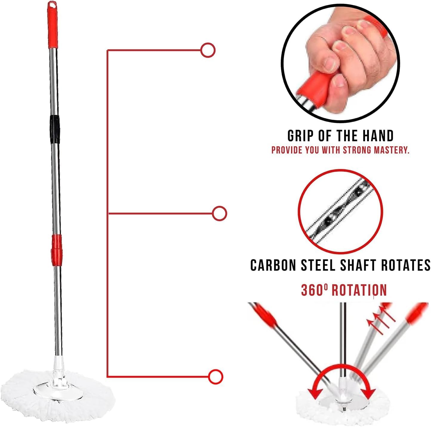 Easy Spin Mop & Bucket Set | 360° Rotating Mop with Stainless Steel Handle Nawazia