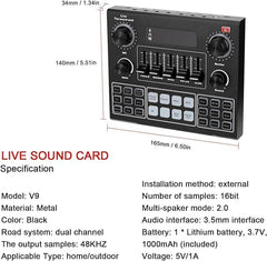 Elite V9 Sound Card & BM800 Pro Microphone Bundle | Complete Setup for Professional Broadcasting Nawazia