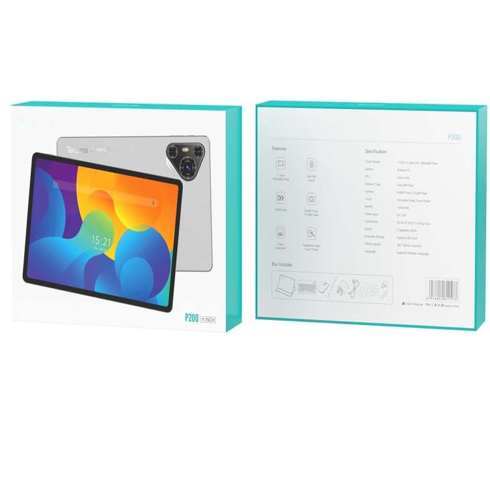 P200 11" Android 13 Tablet - 5G WiFi, Dual SIM, 8GB/512GB, 8000mAh Battery, Includes Keyboard & Mouse (Multi-Color Option) Nawazia