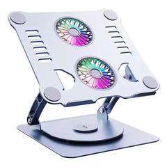 Adjustable Aluminum Desktop Laptop Stand with Cooling Fan
