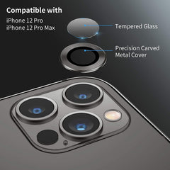 Camera Lens Protector for iPhone 13 Pro/Pro Max | 9H Tempered Glass & Metal Ring