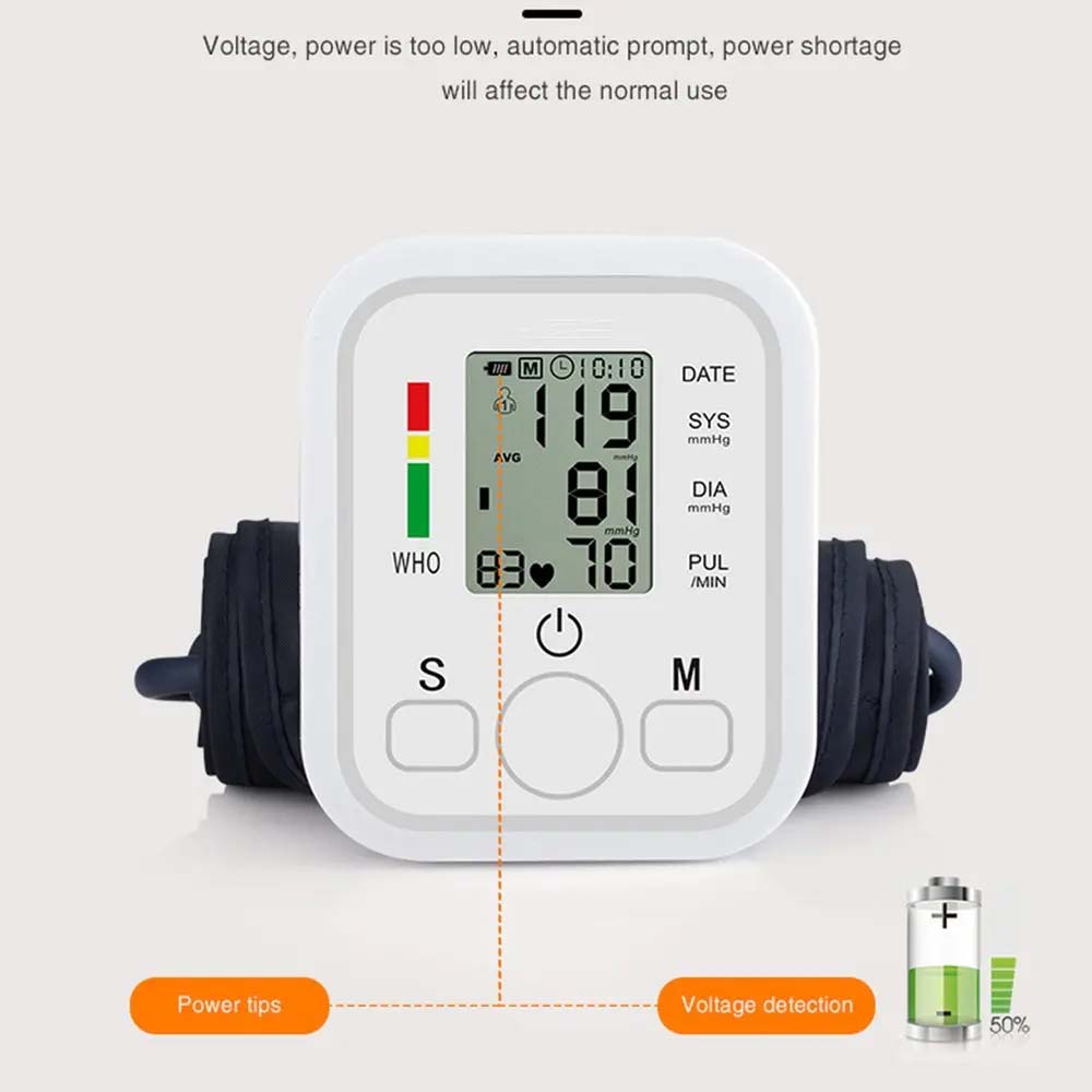 Digital Tensiometer - Automatic Arm Blood Pressure Monitor with Heart Rate