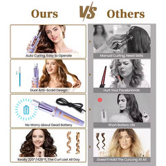 Electric Hair Styler with Curling Iron & Straightener