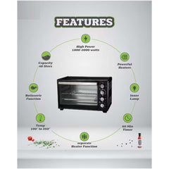 Electric Oven for Toasting, Broiling & Baking Functions