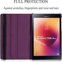 Galaxy Tab A 8.0" 2017 PU Leather Case with 360° Rotating Stand and Auto Sleep/Wake
