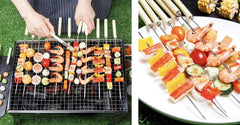 Stainless Steel Kebab Skewers outside
